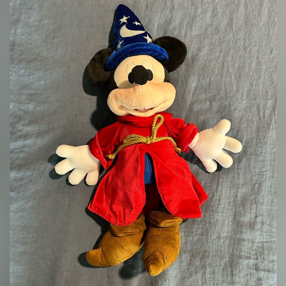 LIKE NEW!! MICKEY MOUSE PLUSH WIZARD 24"β DISNEY FANTASIA SORCERER MERLIN